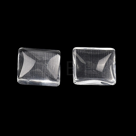 Transparent Glass Square Cabochons GGLA-S022-10mm-1