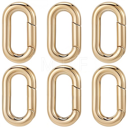 6Pcs Ion Plating(IP) 304 Stainless Steel Spring Gate Rings STAS-SC0008-34-1