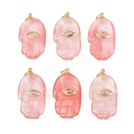 Cherry Quartz Glass Pendants G-Z134-05C-1