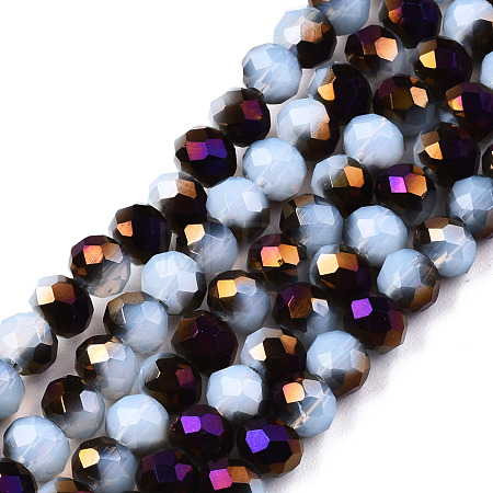 Electroplate Glass Beads Strands EGLA-A034-J6mm-F07-1