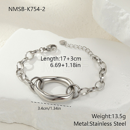 304 Stainless Steel Link Bracelets FS-WG50FE5-06-1