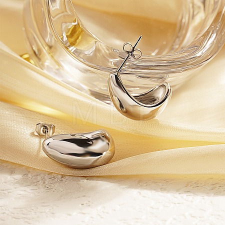 Non-Tarnish 304 Stainless Steel Teardrop Stud Earrings BN7669-2-1
