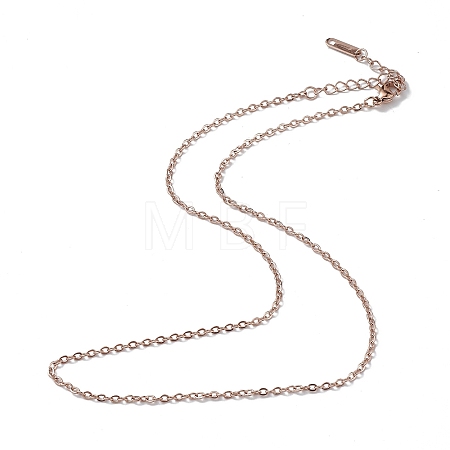Ion Plating(IP) 304 Stainless Steel Cable Chain Necklace for Men Women NJEW-K245-025C-1