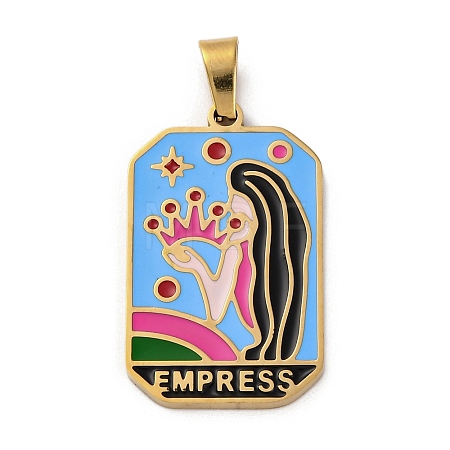 Ion Plating(IP) 304 Stainless Steel Enamel Pendants STAS-Q003-01G-07-1