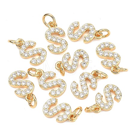 SHEGRACE Brass Micro Pave Clear Cubic Zirconia Pendants XGRQ29326-394G-S-1
