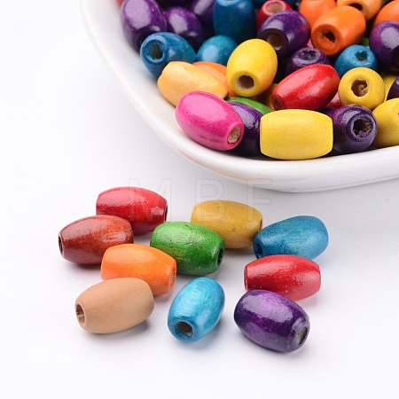 Mixed Oval Natural Wooden Beads X-WOOD-W02KR-8x12mm-1