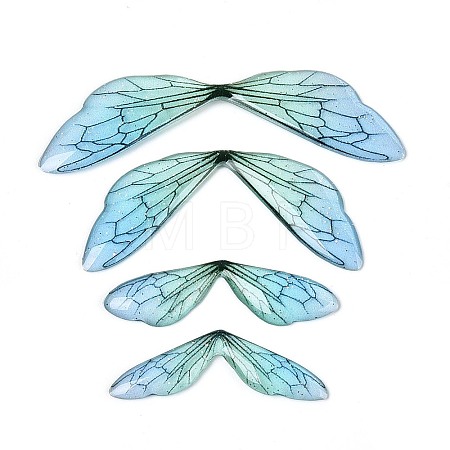 3Pcs Transparent Epoxy Resin Butterfly Wings Cabochons RESI-N045-12A-1