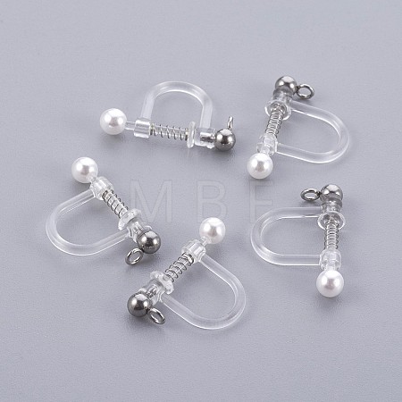 Plastic Clip-on Earring Findings X-STAS-P221-24P-1
