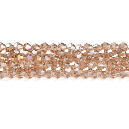 Transparent Electroplate Glass Beads Strands GLAA-F029-4mm-A12-1