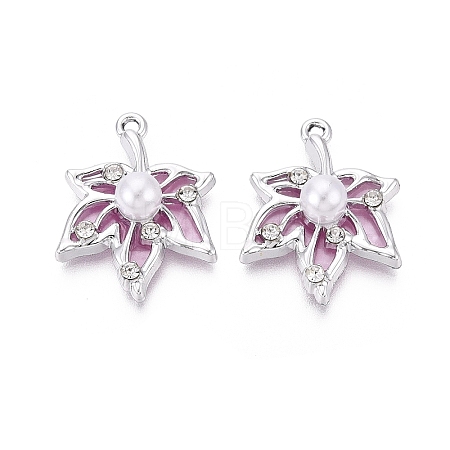 Alloy with ABS Imitation Pearl & Crystal Rhinestone & Acrylic Pendants PALLOY-Q466-04P-02-1