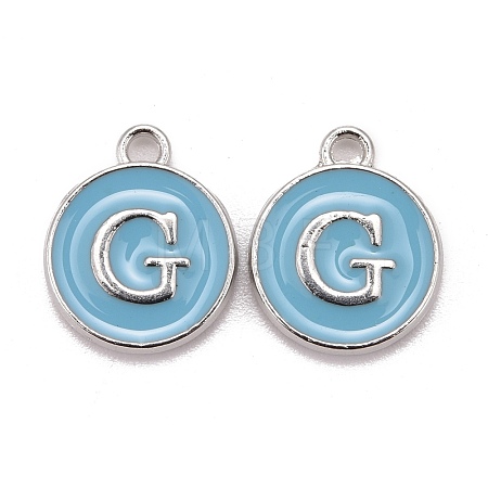 Platinum Plated Alloy Enamel Charms X-ENAM-S118-04G-P-1