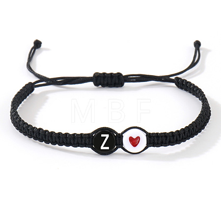 304 Stainless Steel Alphabet Beads Braided Bead Bracelets RY3090-52-1