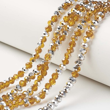 Electroplate Transparent Glass Beads Strands EGLA-A034-T3mm-M10-1
