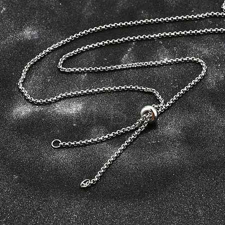 Non-Tarnish Adjustable 304 Stainless Steel Slider Necklaces NJEW-L156-003P-1