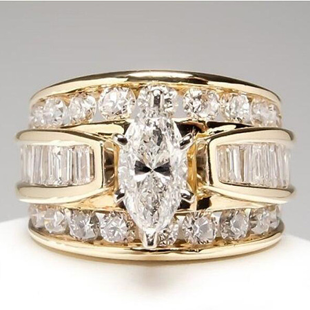 Horse Eye Alloy with Crystal Rhinestone Finger Rings FS-WG251C3-04-1