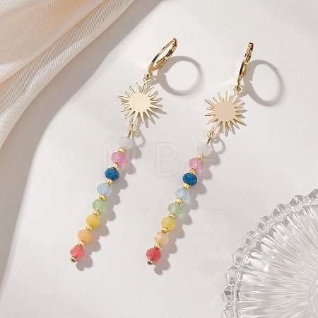 Sun Dyed Natural Malaysia Jade Hoop Earrings EJEW-JE06873-1