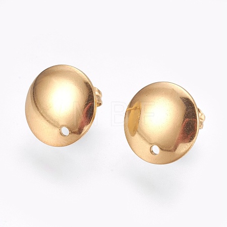 Ion Plating(IP) 304 Stainless Steel Stud Earring Findings STAS-G178-03G-13mm-1