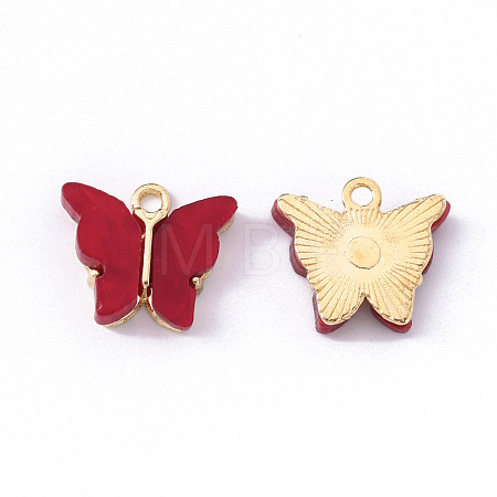 Alloy Acrylic Pendants ENAM-R136-01H-1