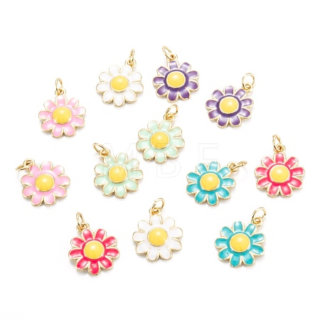 Brass Enamel Pendants KK-M220-04G-1