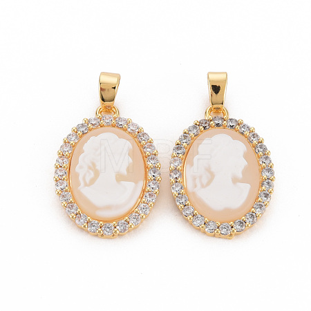 Brass Lilac Cubic Zirconia Pendants KK-N233-121E-NF-1