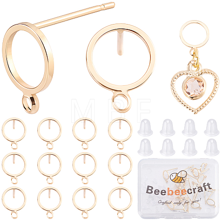 20Pcs Brass Stud Earring Findings KK-BBC0027-87-1