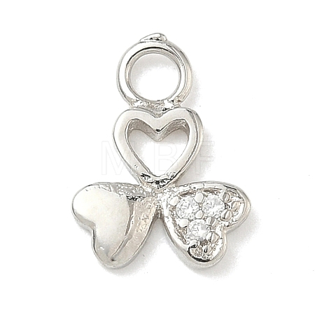 Brass Micro Pave Clear Cubic Zirconia Charms KK-H528-06A-P-1
