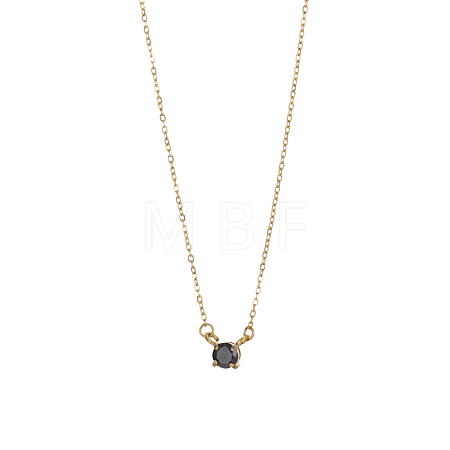 304 Stainless Steel Micro Pave Cubic Zirconia Pendant Necklaces NJEW-OY002-41G-1