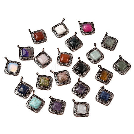 Natural & Synthetic Mixed Gemstone Pendants G-A297-04R-1