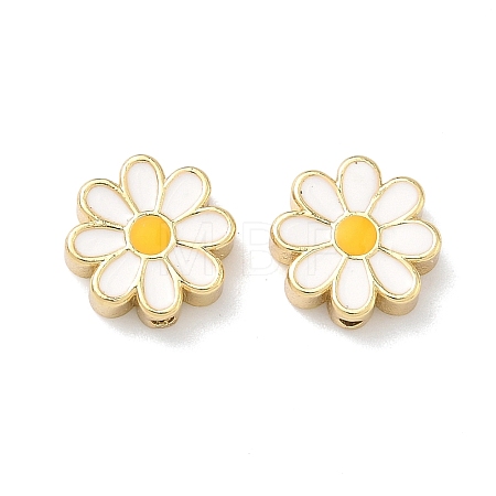 Brass Enamel Beads KK-P349-11G-1