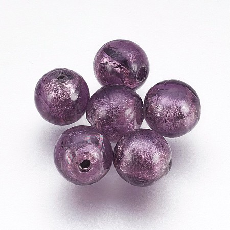 Handmade Silver Foil Lampwork Beads LAMP-J089-P12-1