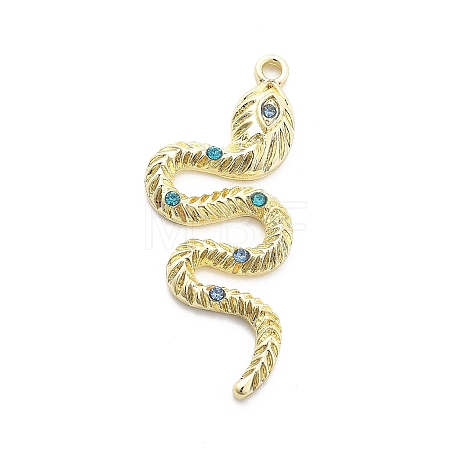 Snake Shape Alloy Rhinestone Pendants PALLOY-Q030-01A-1