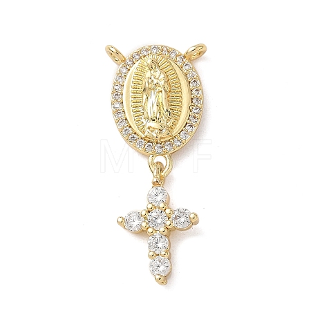 Brass Micro Pave Cubic Zirconia Pendants KK-P334-20G-1