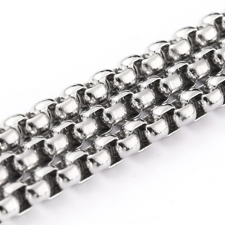 Tarnish Resistant 304 Stainless Steel Box Chains CHS-B001-01P-1