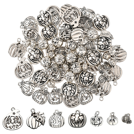 70Pcs 7 Style Tibetan Style Alloy Pendants FIND-SC0019-39-1