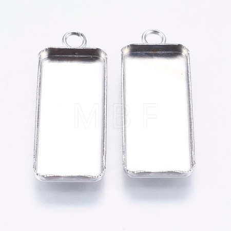 Tarnish Resistant 304 Stainless Steel Pendant Cabochon Settings STAS-I097-058P-1