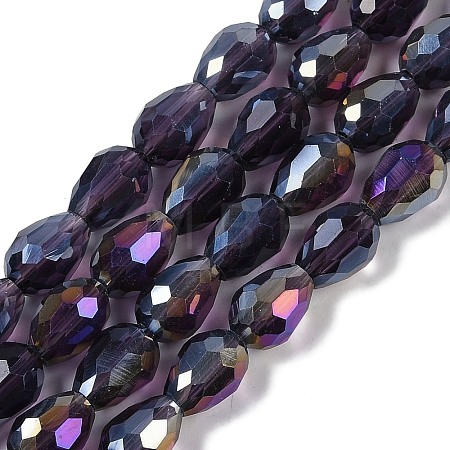 Transparent Electroplate Glass Beads Strands EGLA-N013-T6mm-B06-1