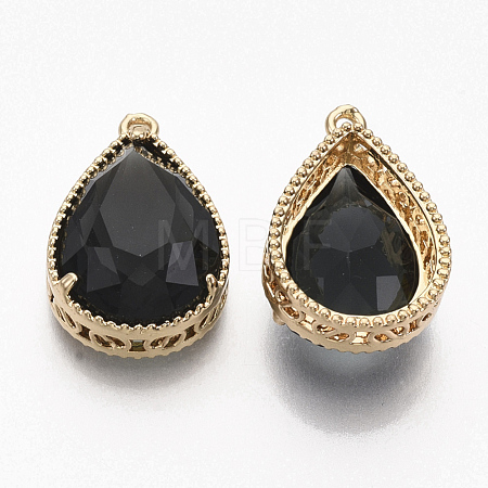 Faceted Glass Pendants GLAA-T010-016A-1