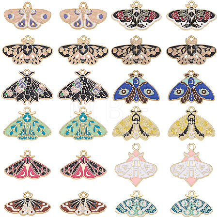 24Pcs 12 Styles Alloy Enamel Pendants ENAM-BM0001-46-1