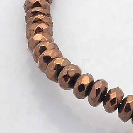 Electroplate Non-magnetic Synthetic Hematite Beads Strands X-G-J208B-05-1