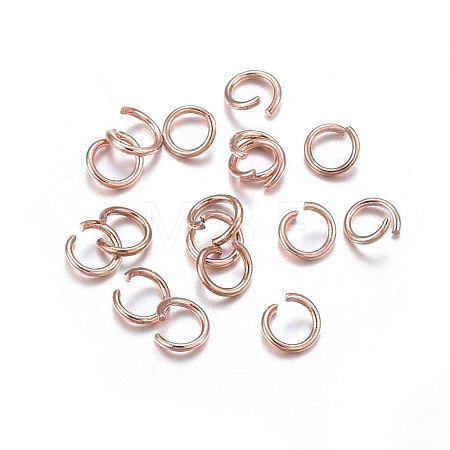 304 Stainless Steel Open Jump Rings X-STAS-O107-06RG-F-1