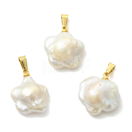 Natural Baroque Keshi Pearl Pendants PALLOY-JF05627-1