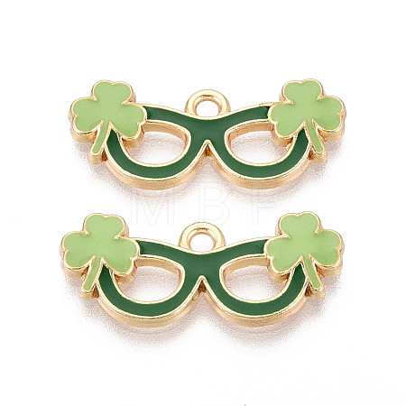 Saint Patrick's Day Alloy Enamel Pendants ENAM-T024-44A-G-1
