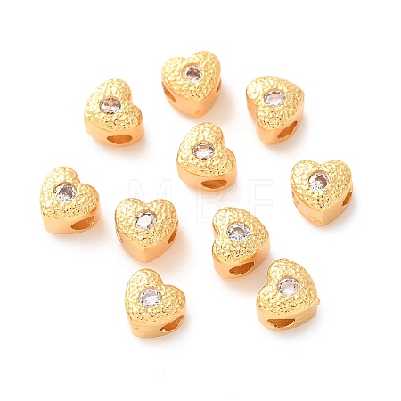 Brass Pave Cubic Zirconia Beads KK-C157-37G-1