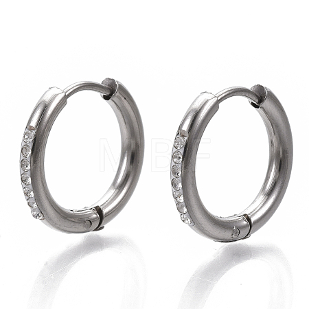 201 Stainless Steel Huggie Hoop Earrings STAS-S079-162C-1