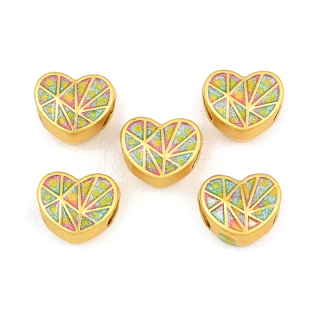 Alloy Enamel Beads ENAM-D318-01G-04-1