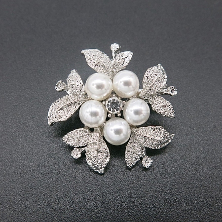 Exquisite Flower Alloy Rhinestone Brooch PW-WG62D3E-01-1