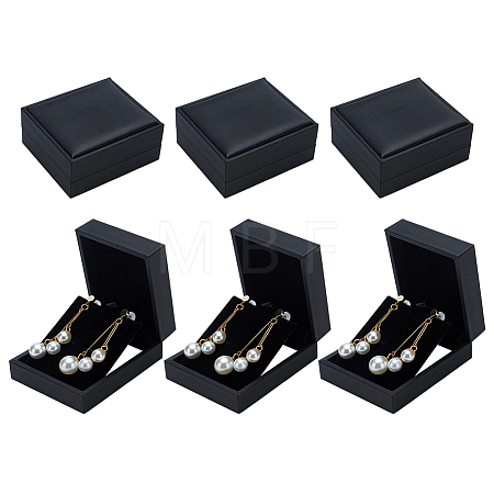 6Pcs Imitation Leather Cufflink Packaging Boxes CON-GO0001-29-1