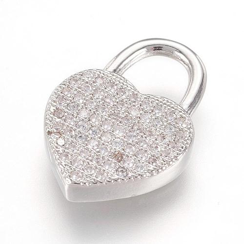 Brass Micro Pave Cubic Zirconia Pendants ZIRC-F062-04P-1