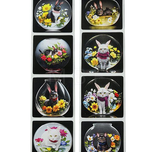 8 Styles Self-Adhesive Paper Cartoon Reward Stickers DIY-R083-02C-1