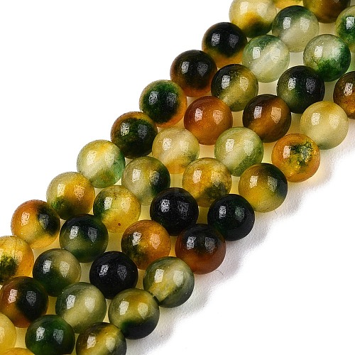 Dyed Natural White Jade Beads Strands G-T140-4mm-A14-1